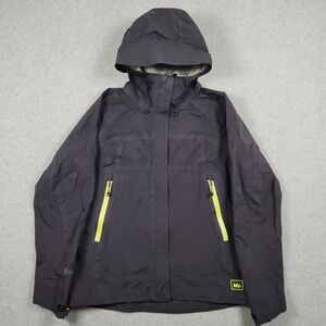 REI Rain Jacket Womans Small Black eVent Shell Waterproof Fabric Hiking Outdoors